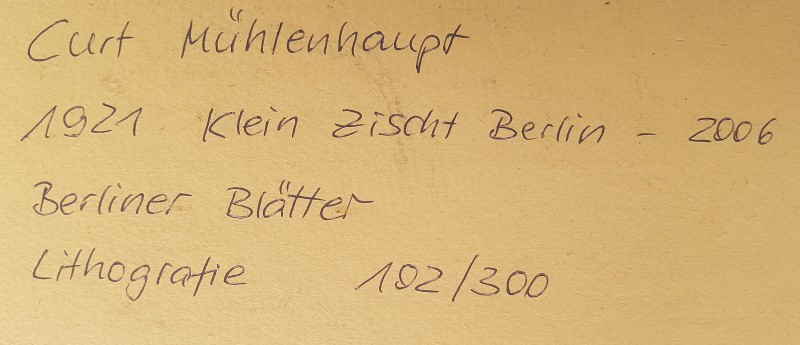 Mühlenhaupt Curt Berliner Blätter 24x