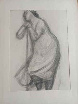 Bernhard Heiliger Frau mit Gehstock Kunstdruck 999d