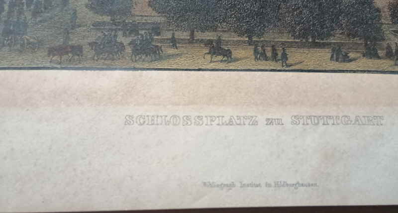 Schlossplatz zu Stuttgart Stahlstich 423796x