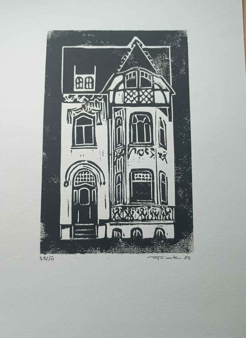 Bremen Haus Caesar Linolschnitt 622715x