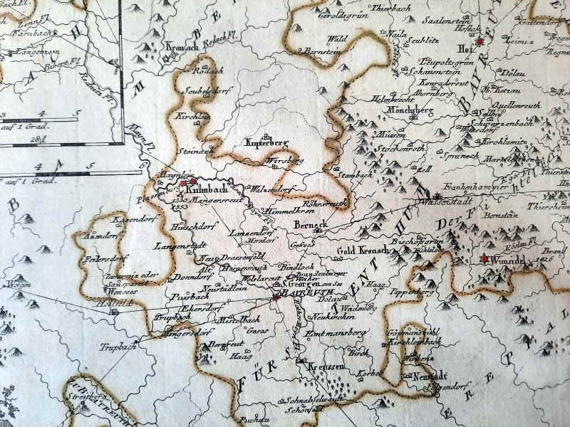Fürstenthum Bayreuth oder Kulmbach Kupferstich 852x