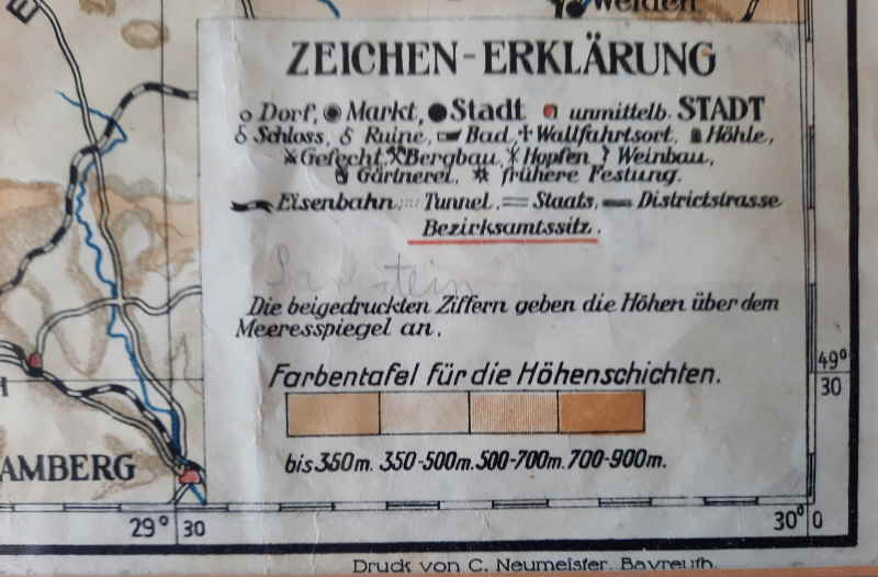 Schul Karte Oberfranken Heinrich Heuschmann Bayreuth 643x