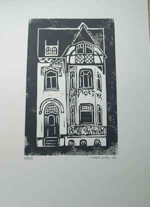 Bremen Haus Caesar Linolschnitt 622715d