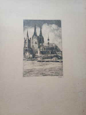 Pr�tt Paul Radierung K�ln Altstadt Nord 456463d