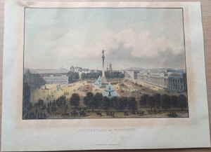 Schlossplatz zu Stuttgart Stahlstich 427113d