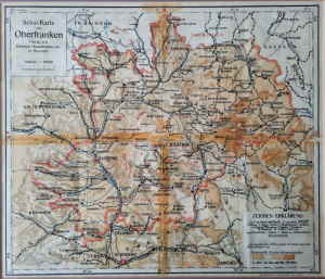 Schul Karte Oberfranken Heinrich Heuschmann Bayreuth 655d