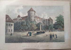 Stuttgart Altes Schloss Stahlstich 212588d