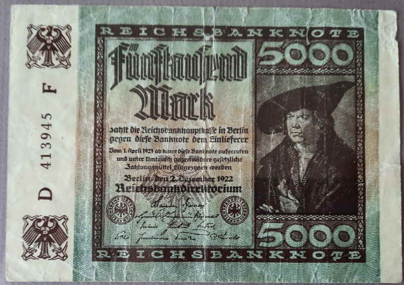5000 Mark Deutsches Reich 1922 937x