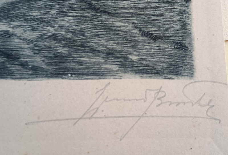 Eduard Binder Radierung Alte Mainbr�cke W�rzburg 651528x