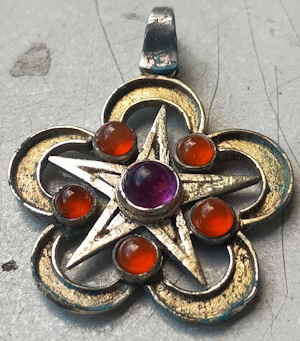 107 Anhnger Pentagramm Silber Steine 625528d