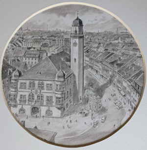 Liska Hans Hof Saale Rathaus mit Treppenturm 644d