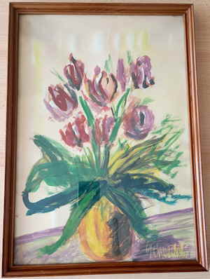 Schoedel Tulpenstillleben Mischtechnik 746322d Schoedel Tulpenstillleben Mischtechnik 746322d