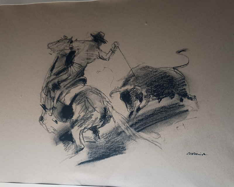 Kohlezeichnung Stierkampf 318849x