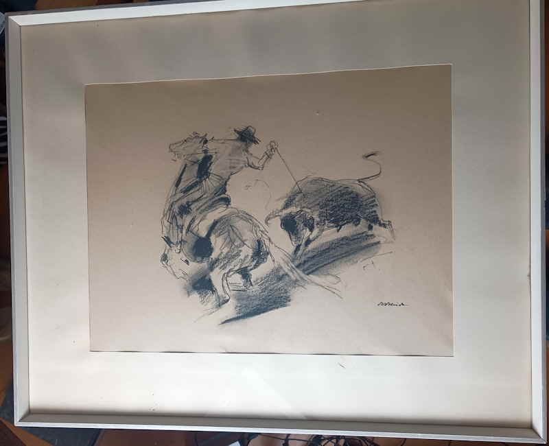 Kohlezeichnung Stierkampf 325023x