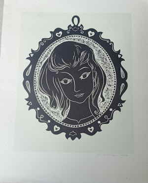 Litho Holzschnitt Unleserlich 625620d